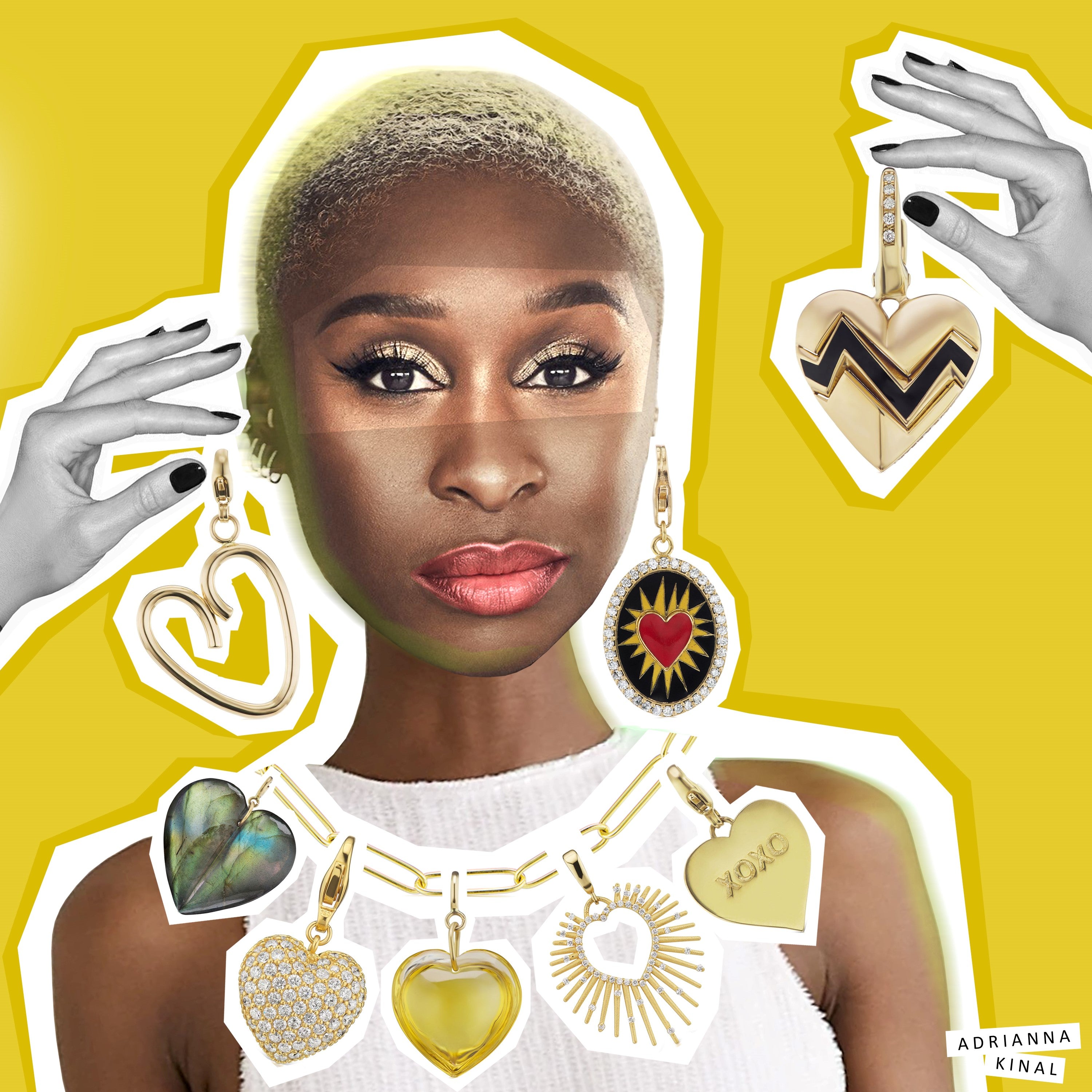 Cynthia Erivo surrounded by her favorite pieces of jewelry.