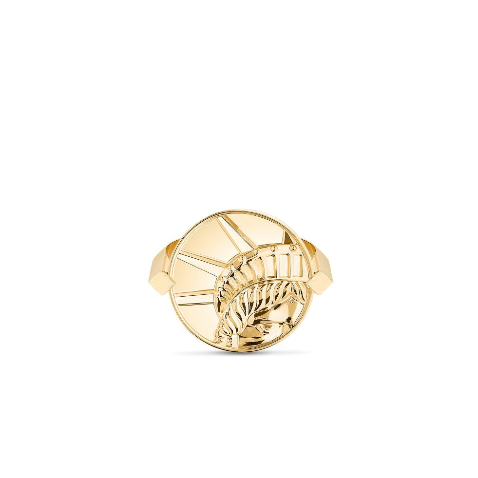 Statue of Liberte Ring in yellow gold