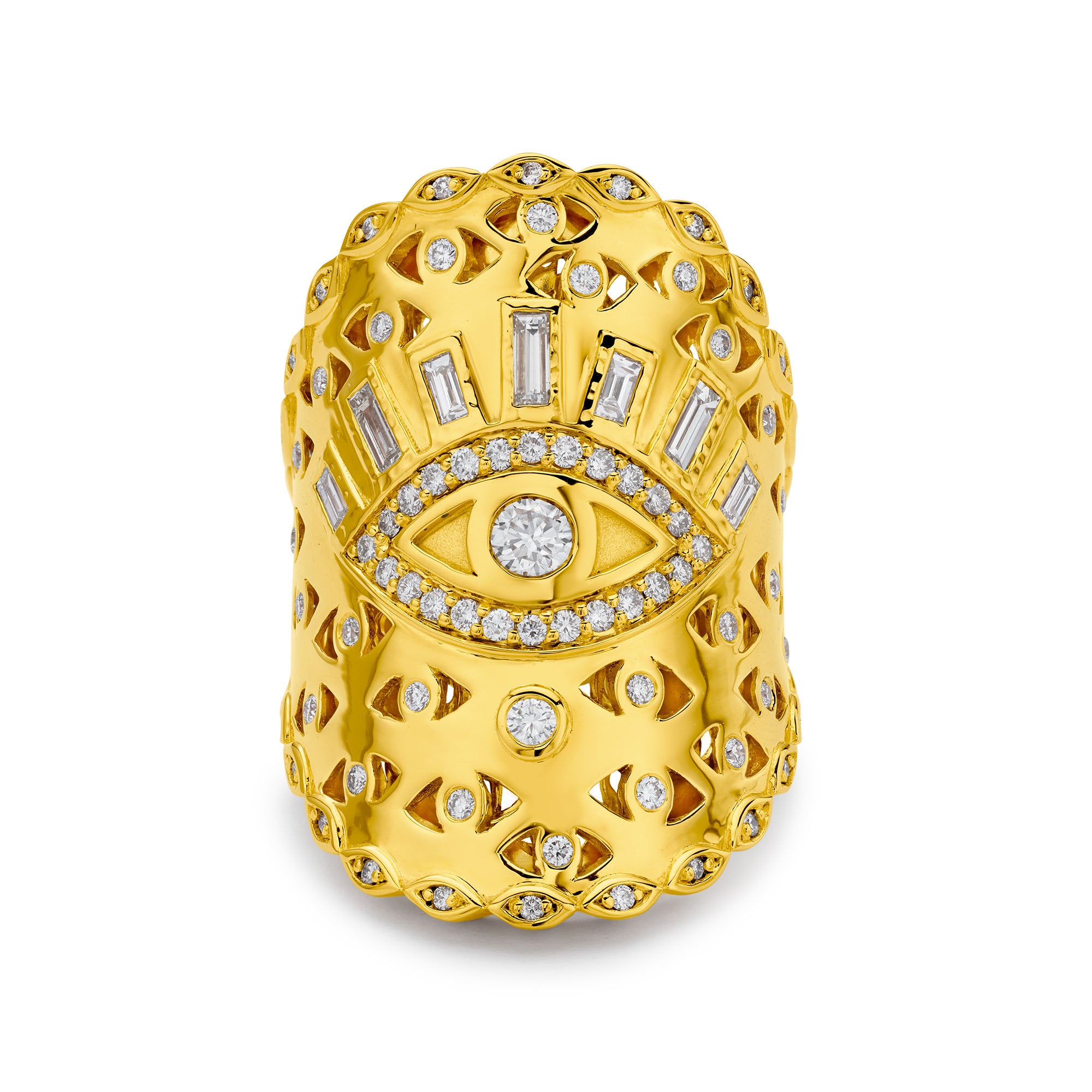 Gold Evil Eye Wrap Ring