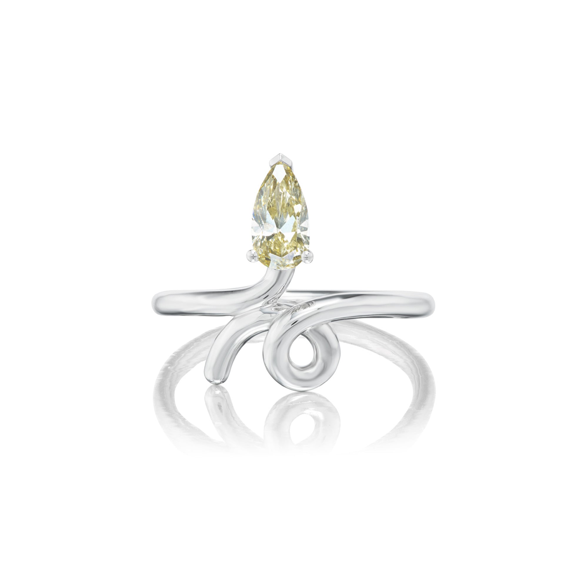 White Gold Baby Vine Diamond Ring