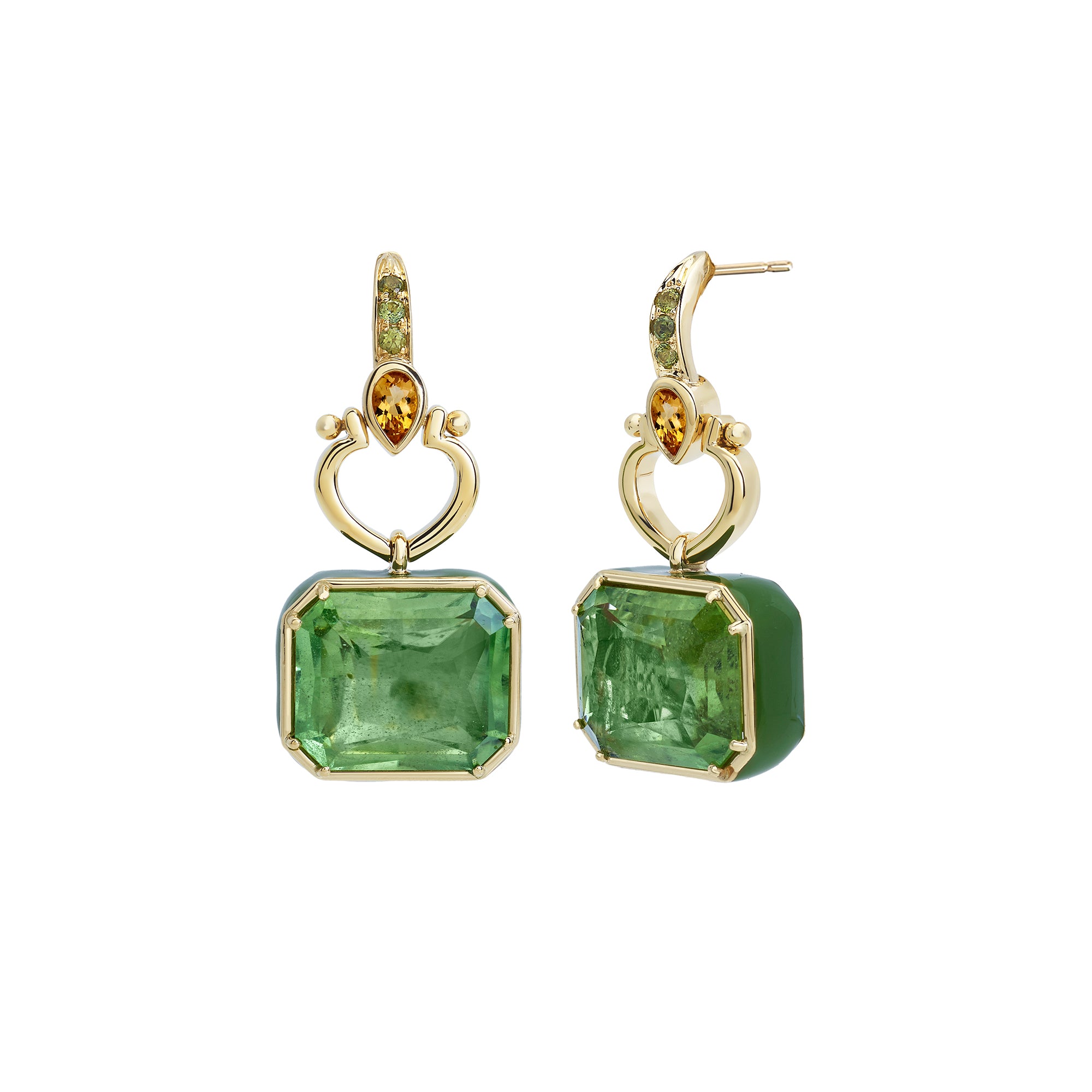 Green Love Loop Earrings