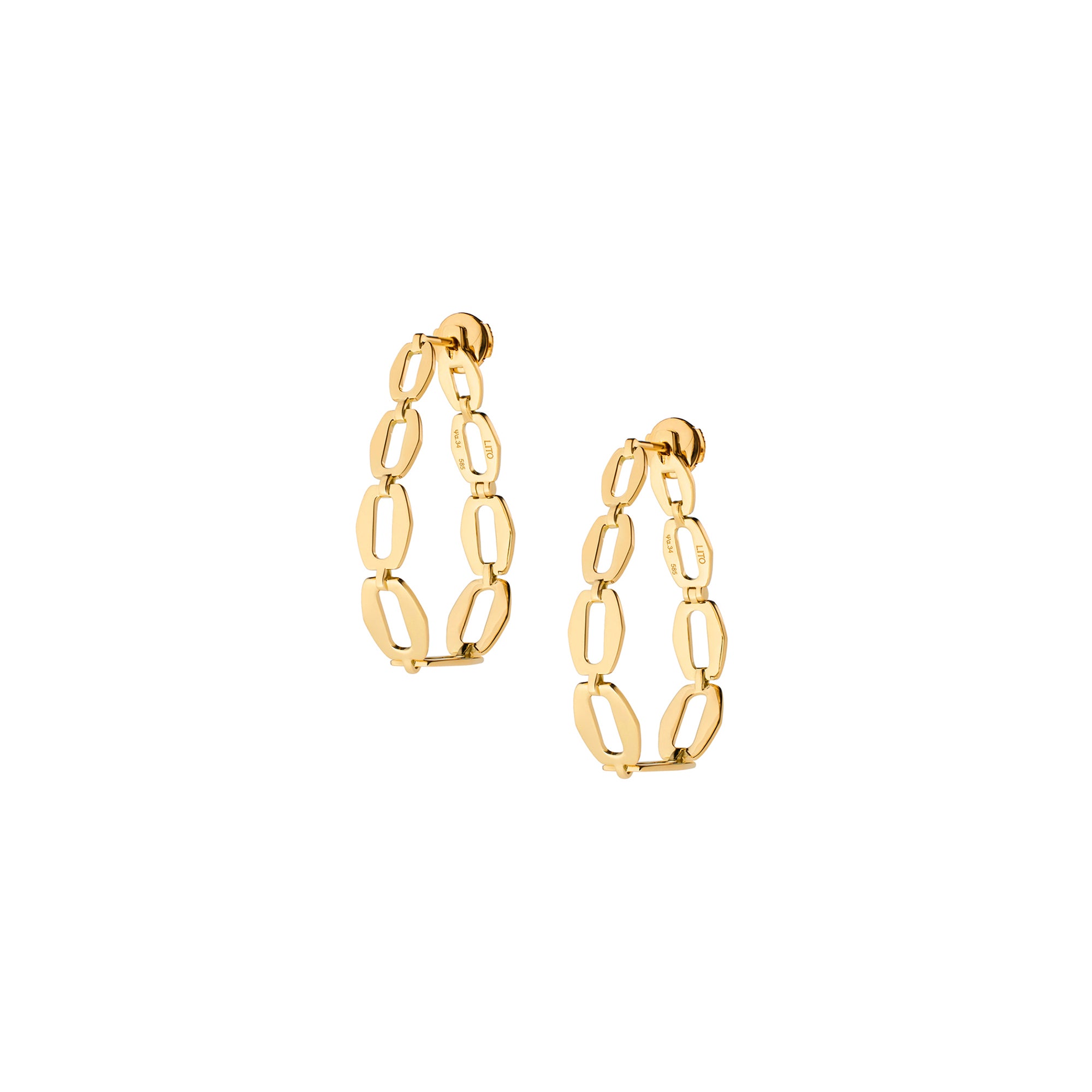 Chain Link Gold Hoop Earrings