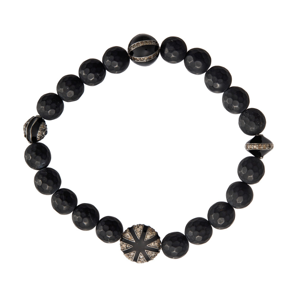 Matte Black Onyx Beaded Bracelet, Style