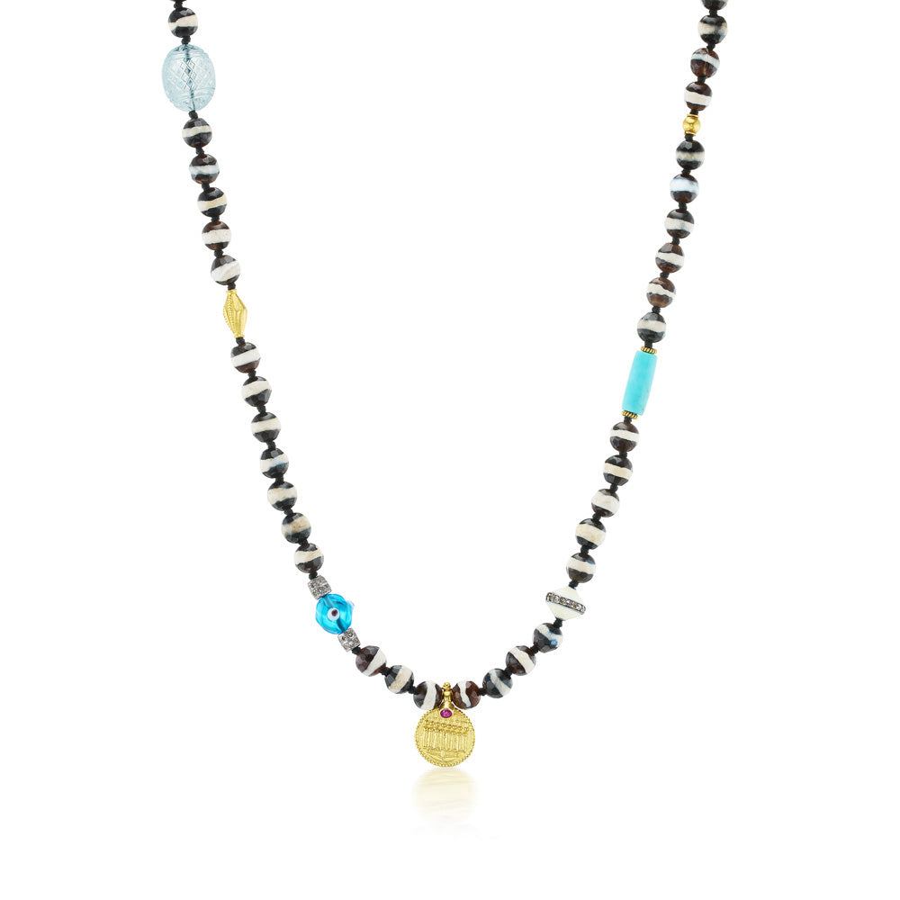 Black Agate Beaded Necklace