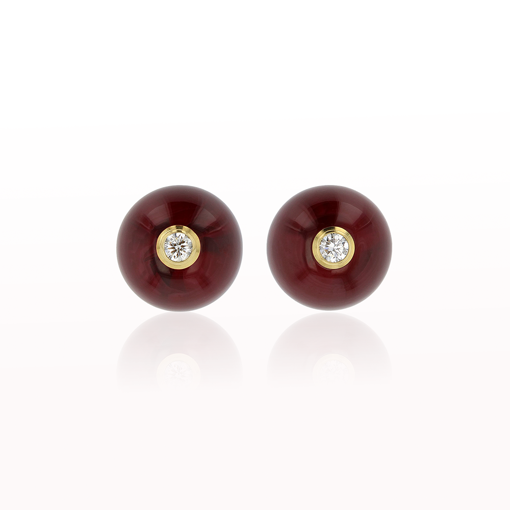 Audre Earrings Dark Red