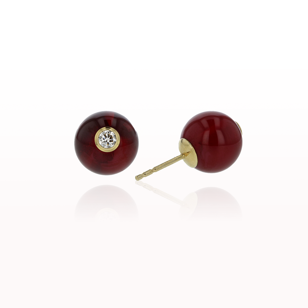 Audre Earrings Dark Red