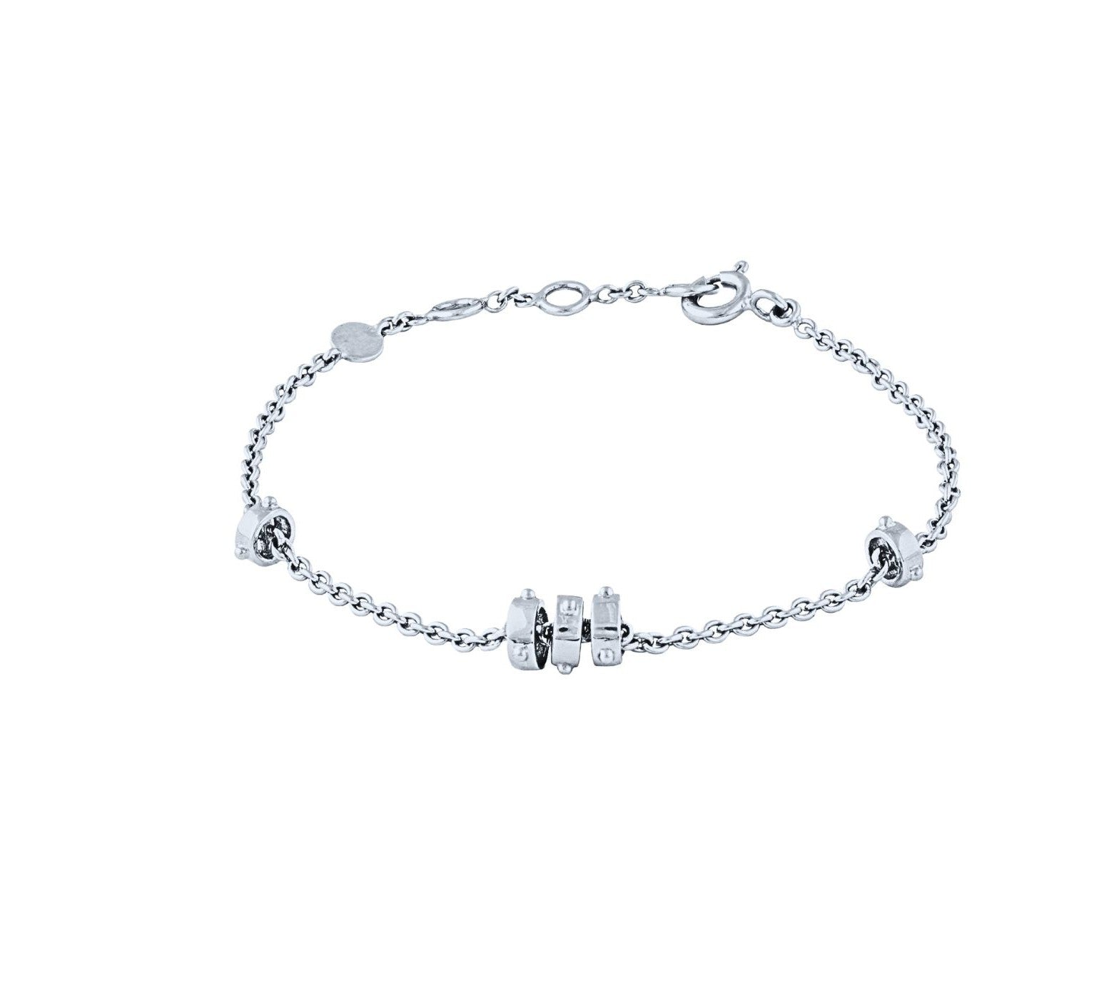 Jali breeze 5-link drop chain bracelet in White Gold