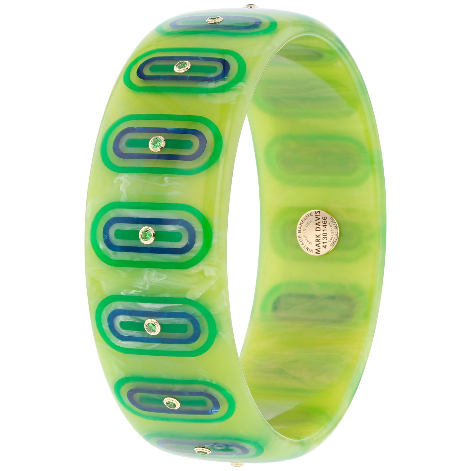 Bakelite Bangle with Tsavorite Garnets