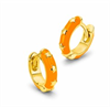Star Huggie Hoops in Clementine Enamel