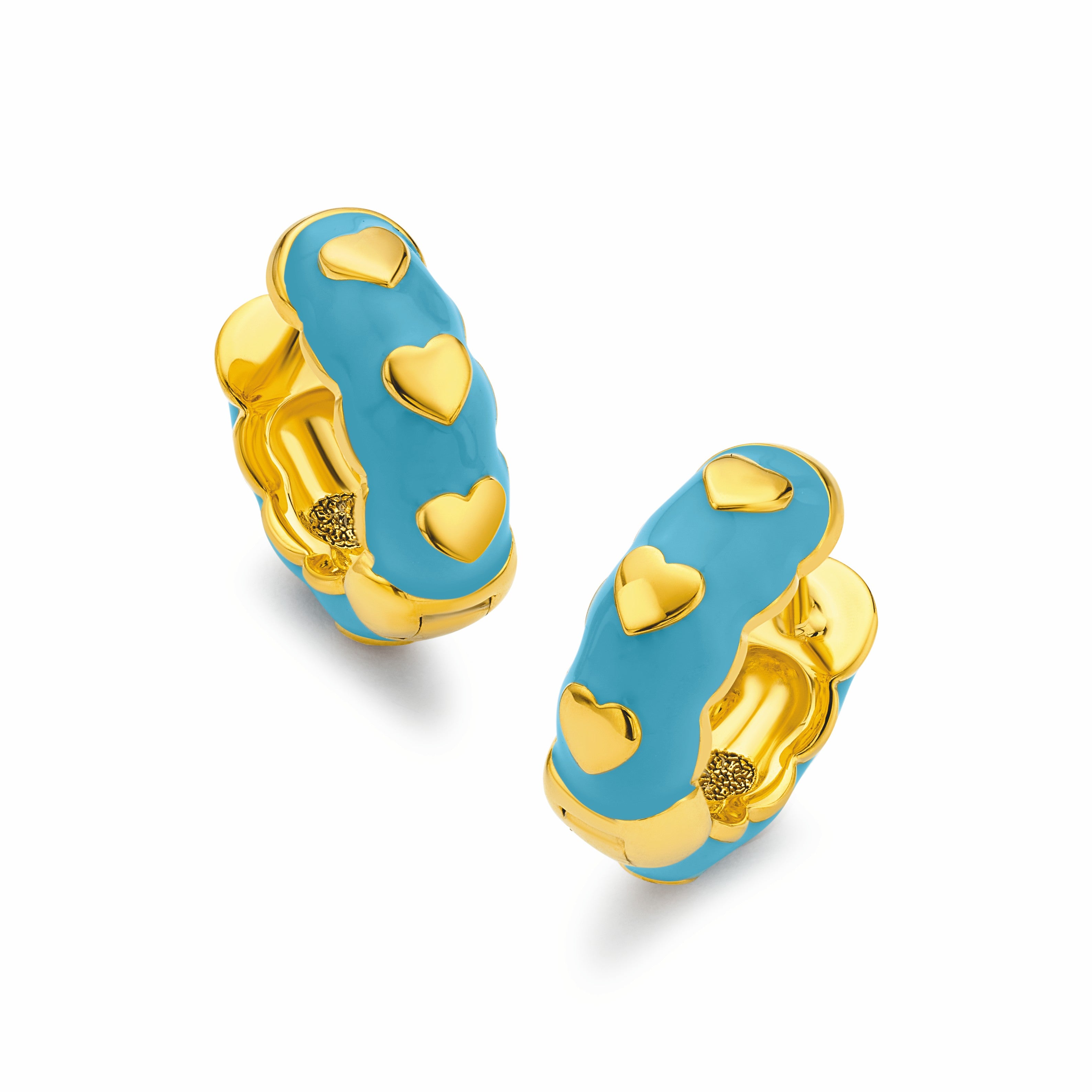 Scalloped Heart Huggie Earrings