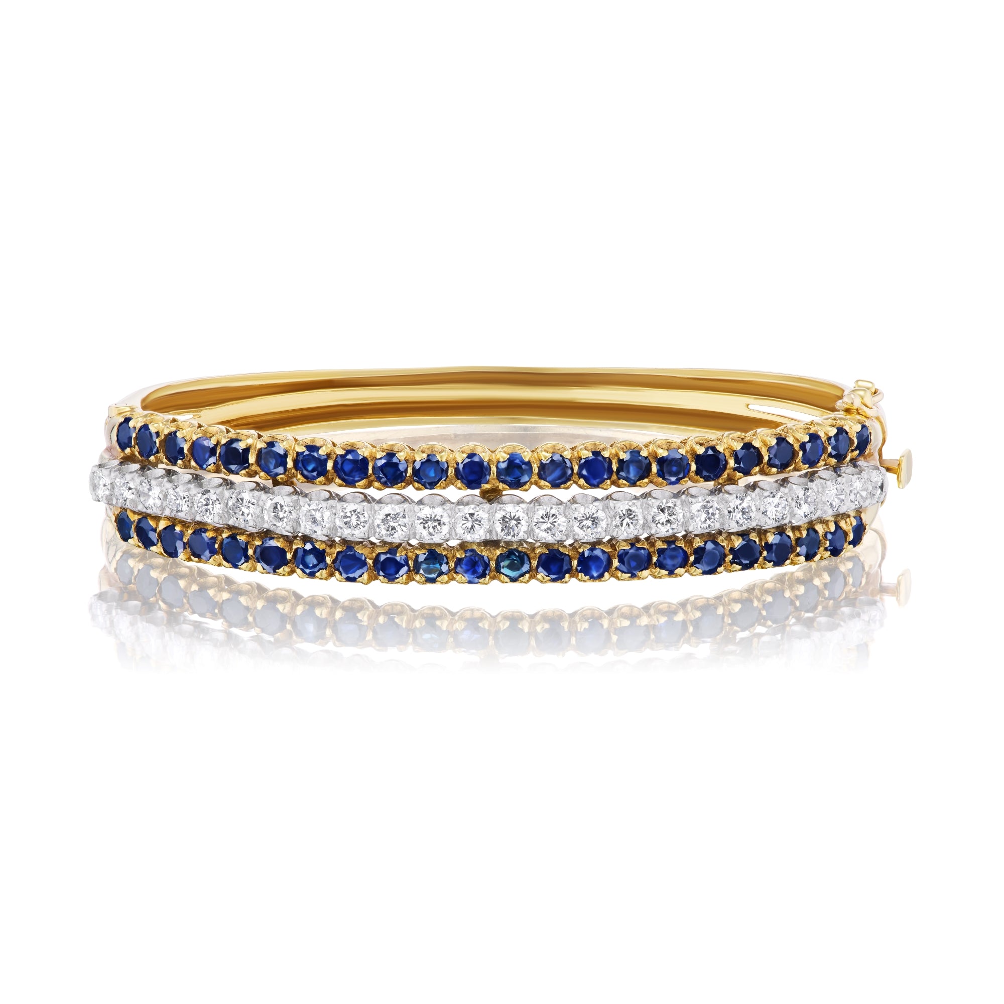 Diamond and Sapphire Bangle Bracelet