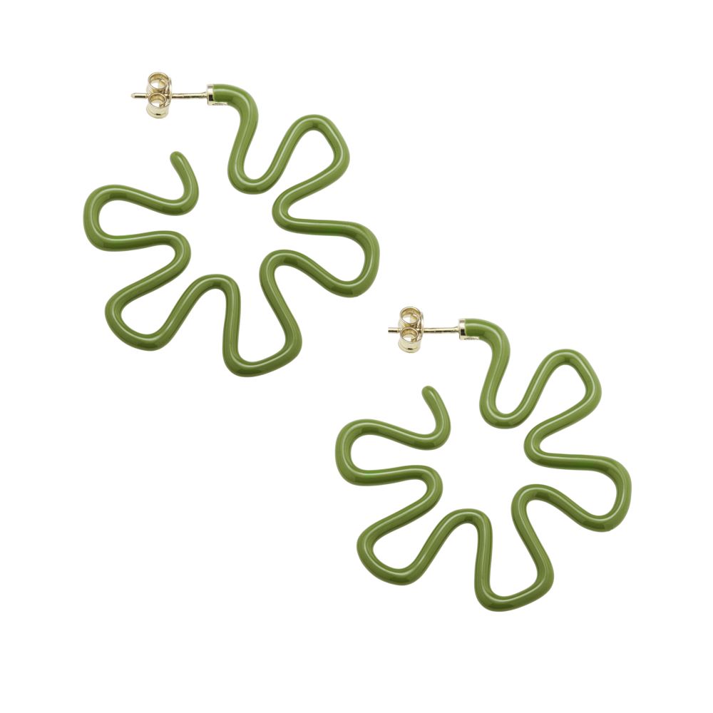 Flower Hoop Earrings