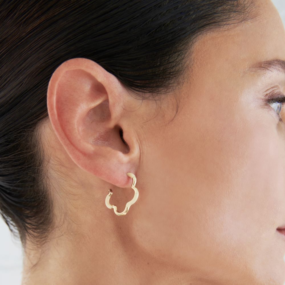 B Mini Gold & Panna Earrings