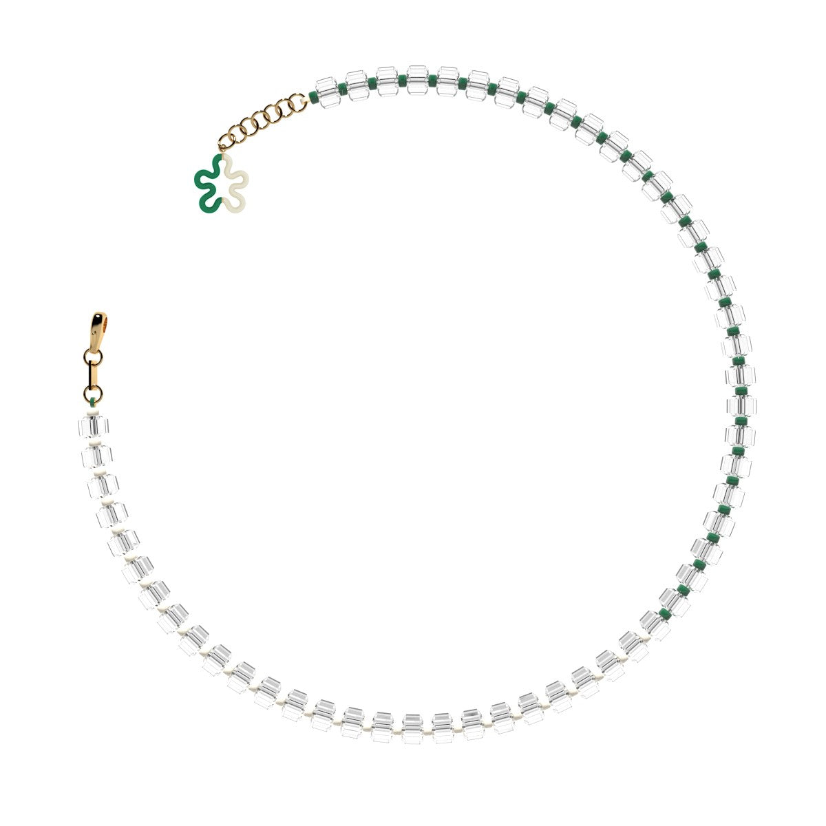 Evergreen Rock Crystal Beaded Necklace