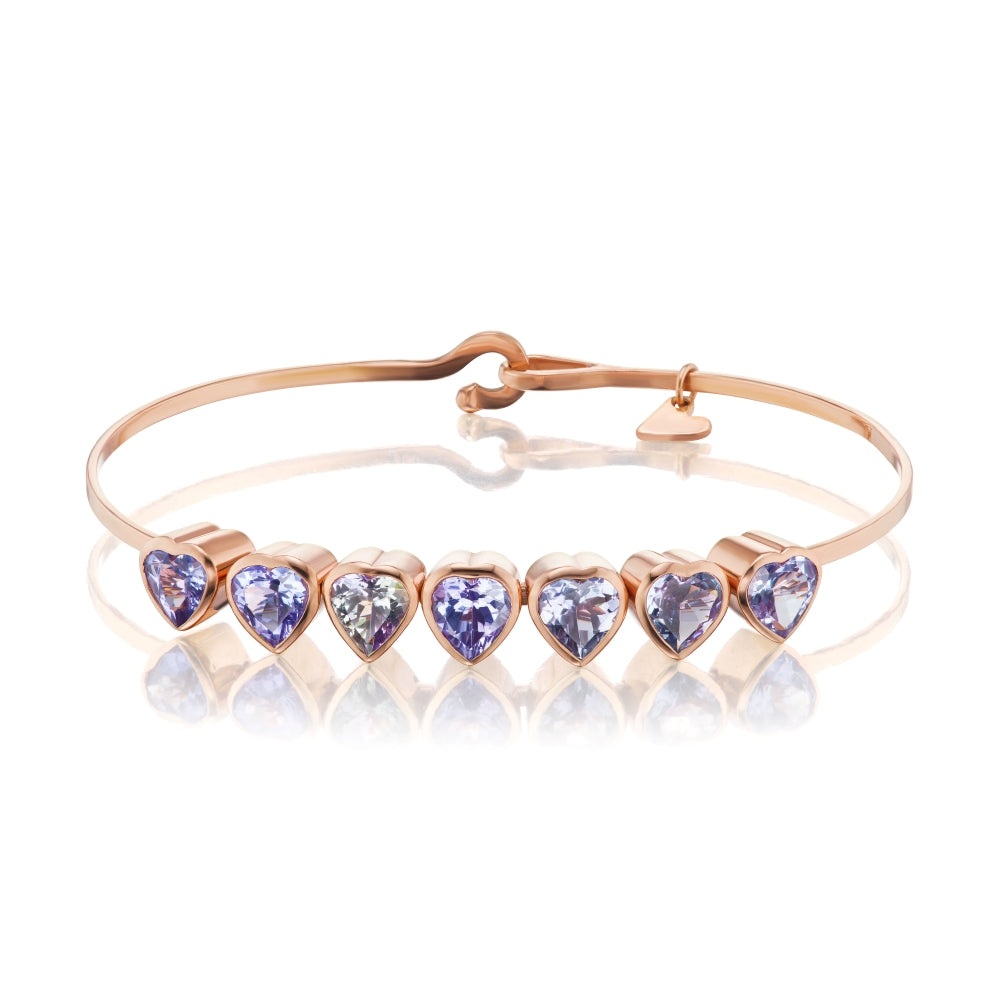 Tanzanite 7 Heart Bracelet