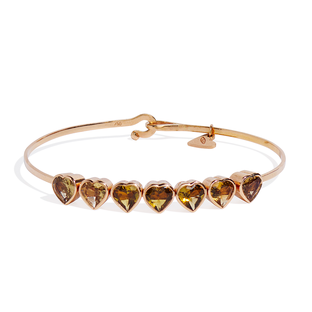 Citrine 7 Heart Bracelet