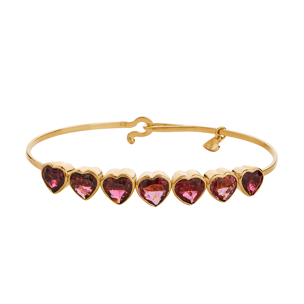 Garnet 7 Heart Bracelet