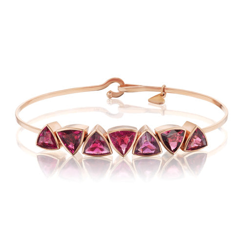 Pink Tourmaline Trilion Bracelet