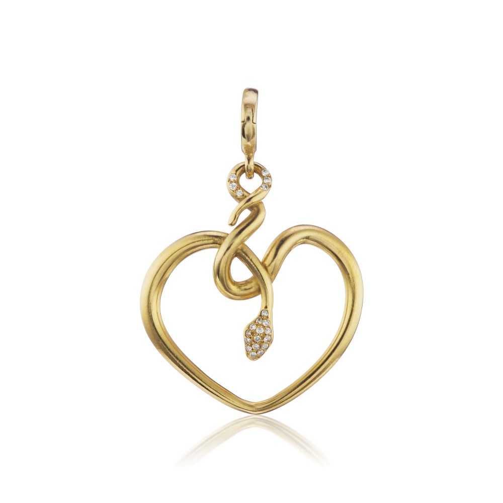 Snake Heart Charm