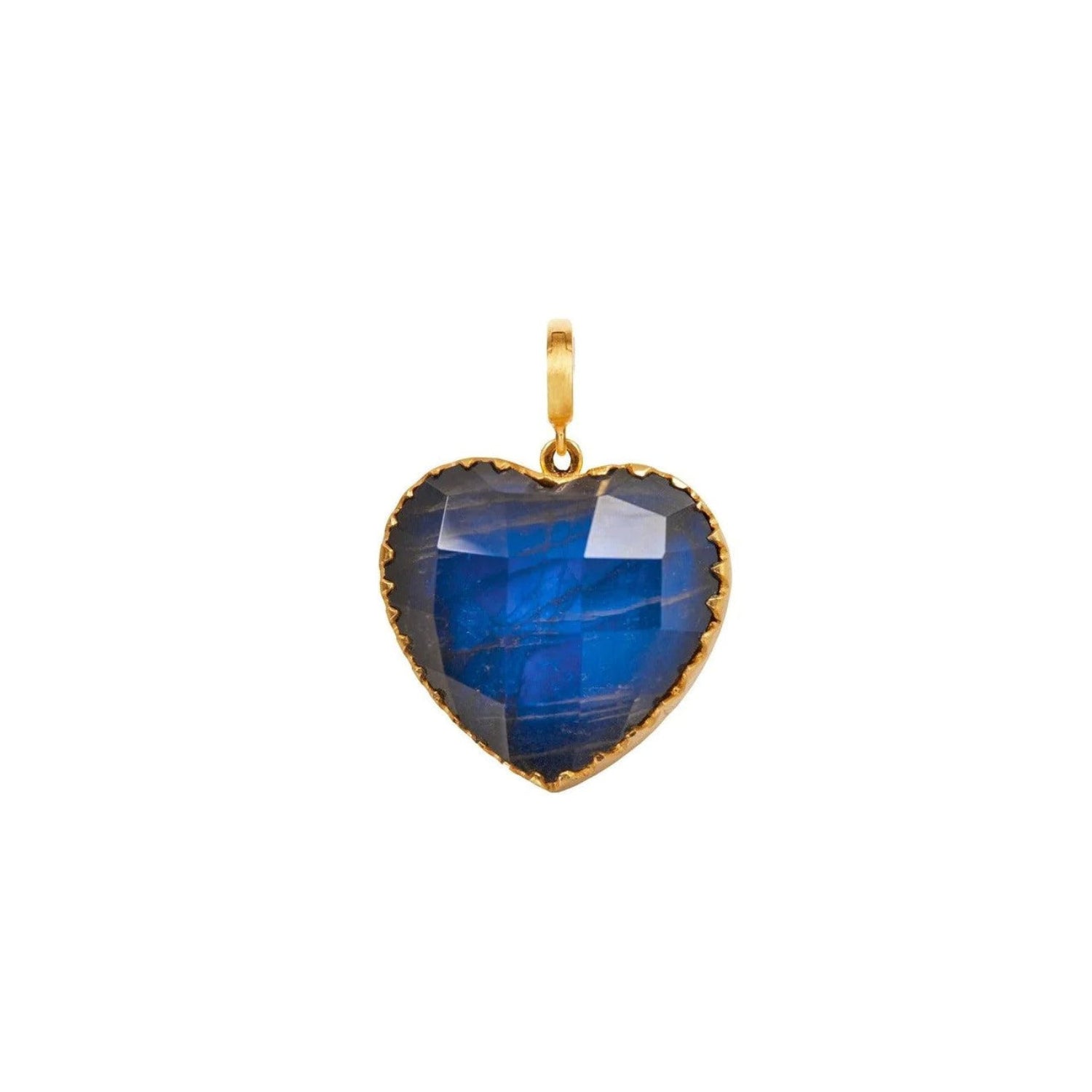 Small Blue Labradorite Heart Charm