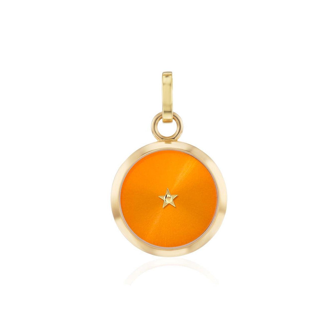 Orange Carpe Diem Sunset Pendant in Yellow Gold