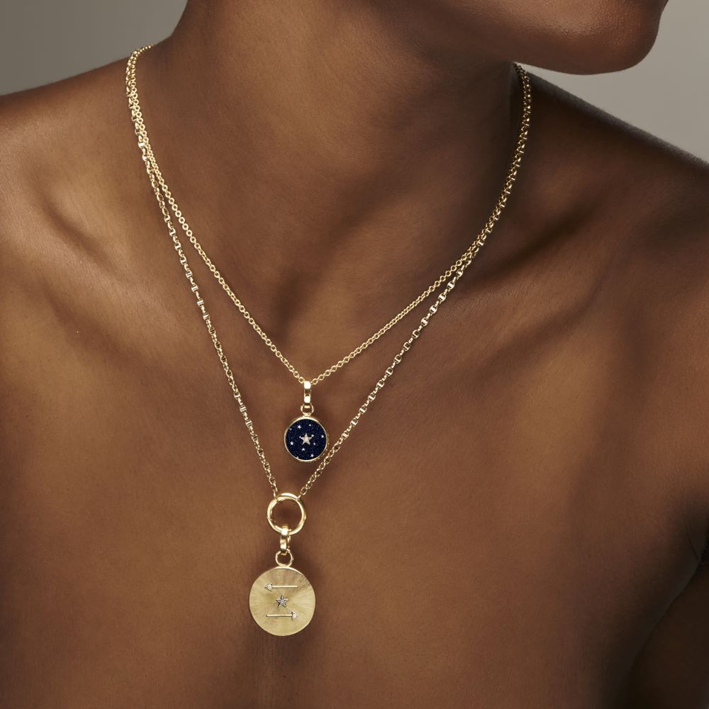 Ora Gold Silk Finish Star & Arrows Charm