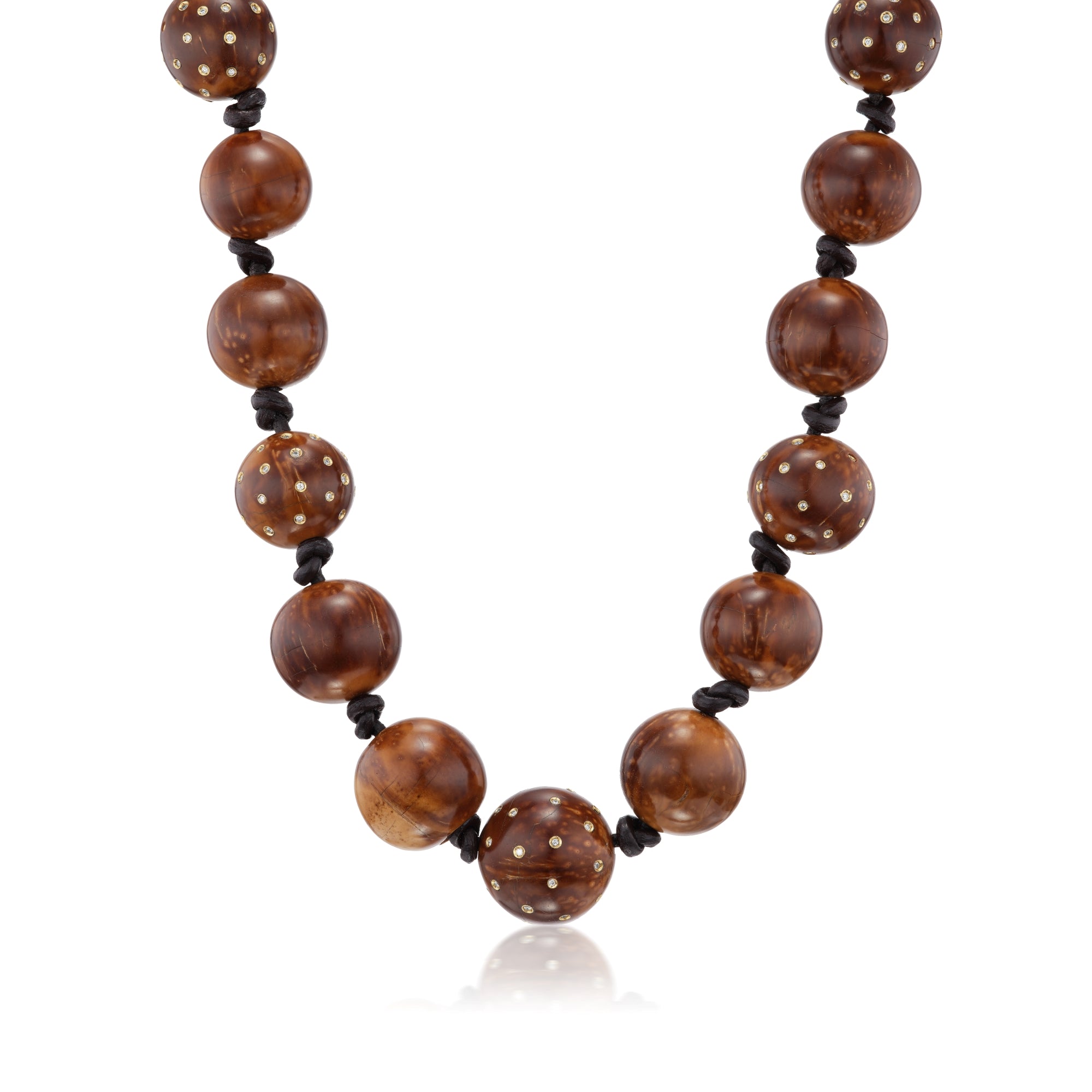 Diamond Coconut Bead Necklace