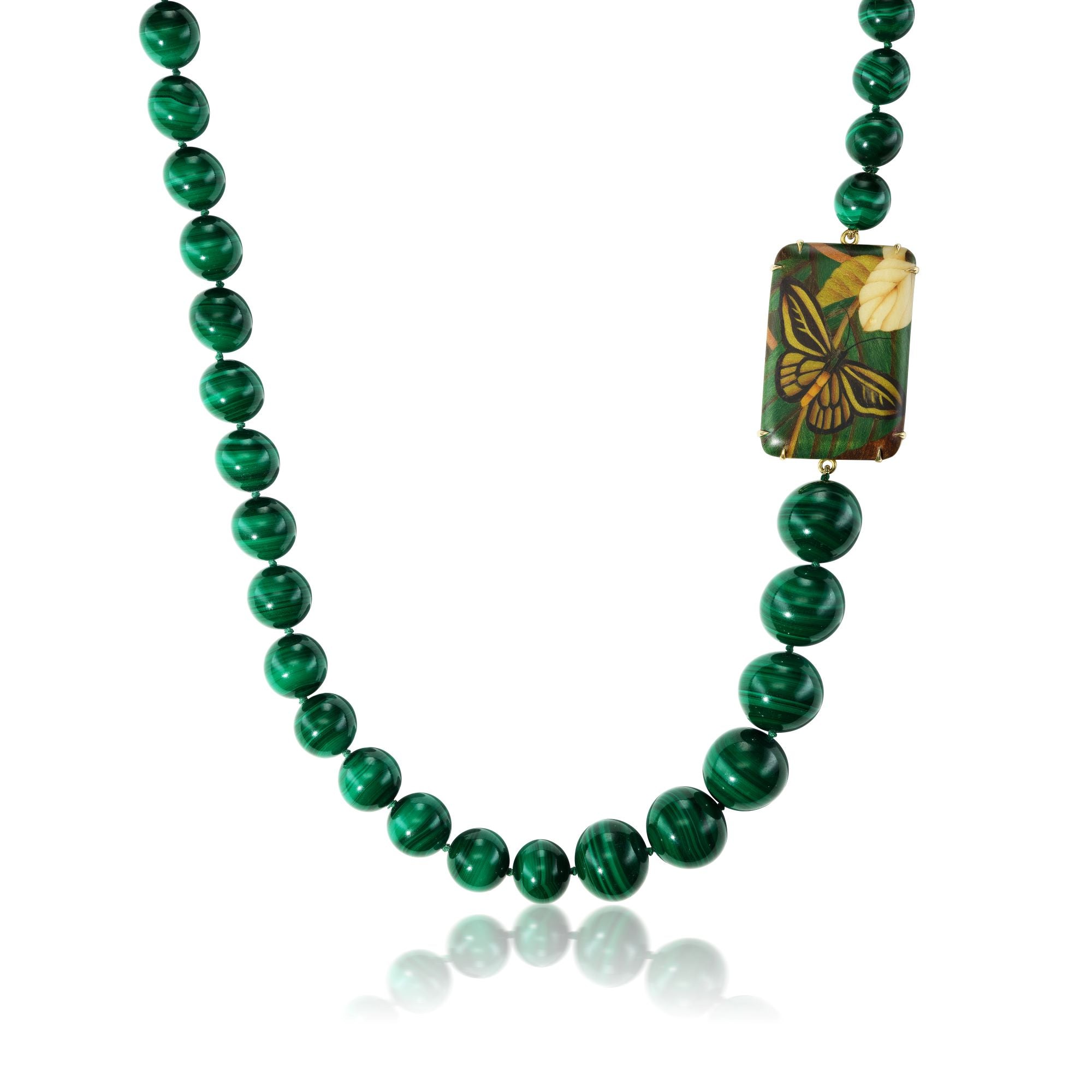 Malachite Butterfly Marquetry Necklace
