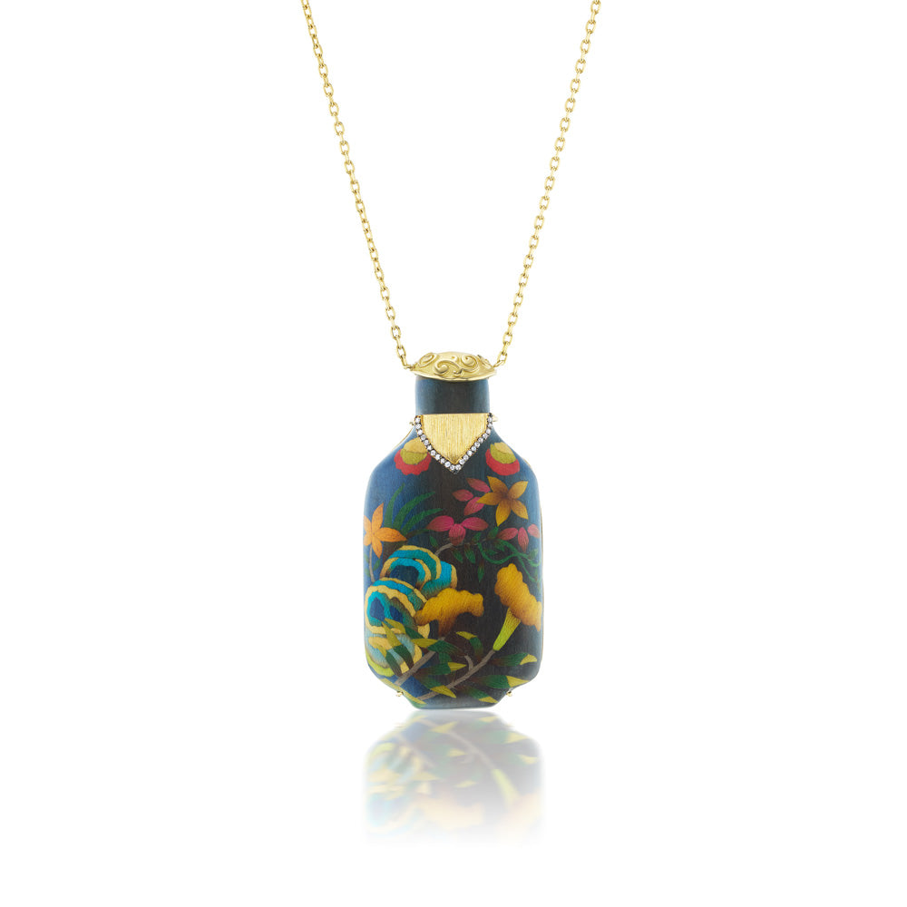 Black Marquetry Bottle Necklace