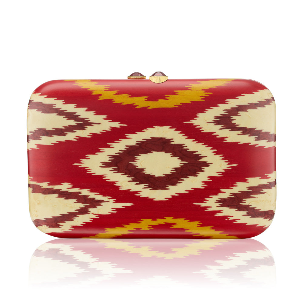 Pink Ikat Marquetry Handbag