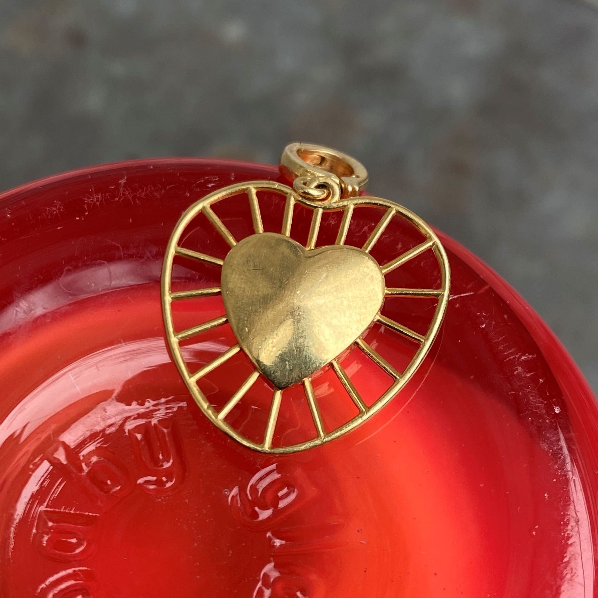 Small Radial Heart Charm