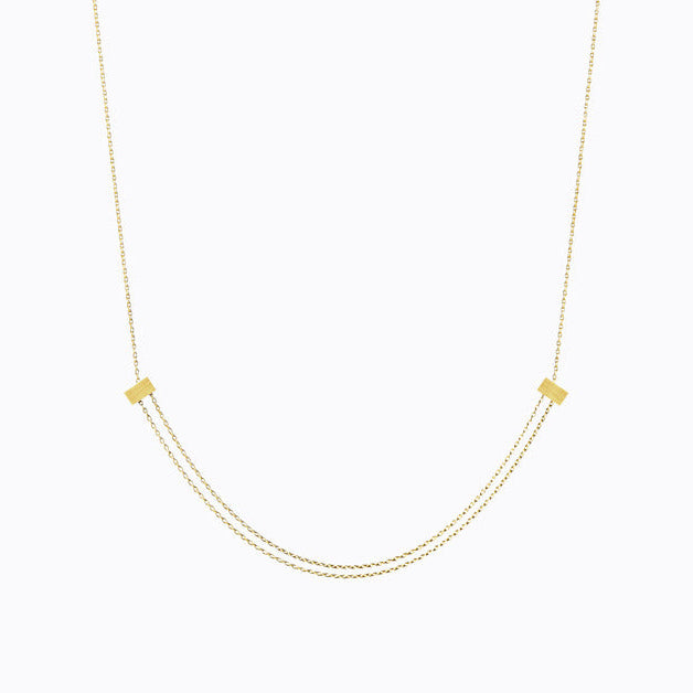 Adjustable Cube Necklace 01 in Yellow Gold
