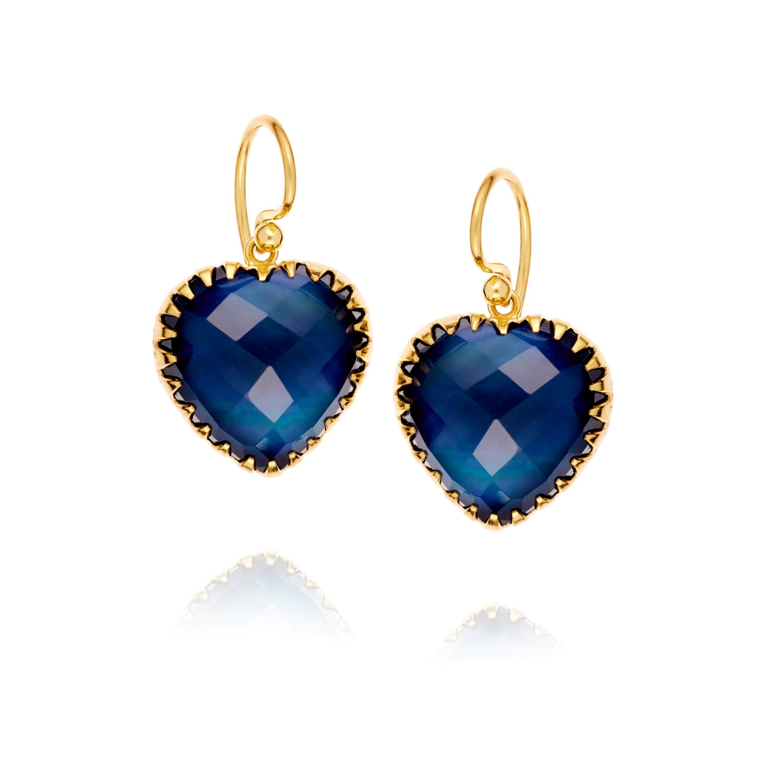 Blue Labradorite Heart Earrings