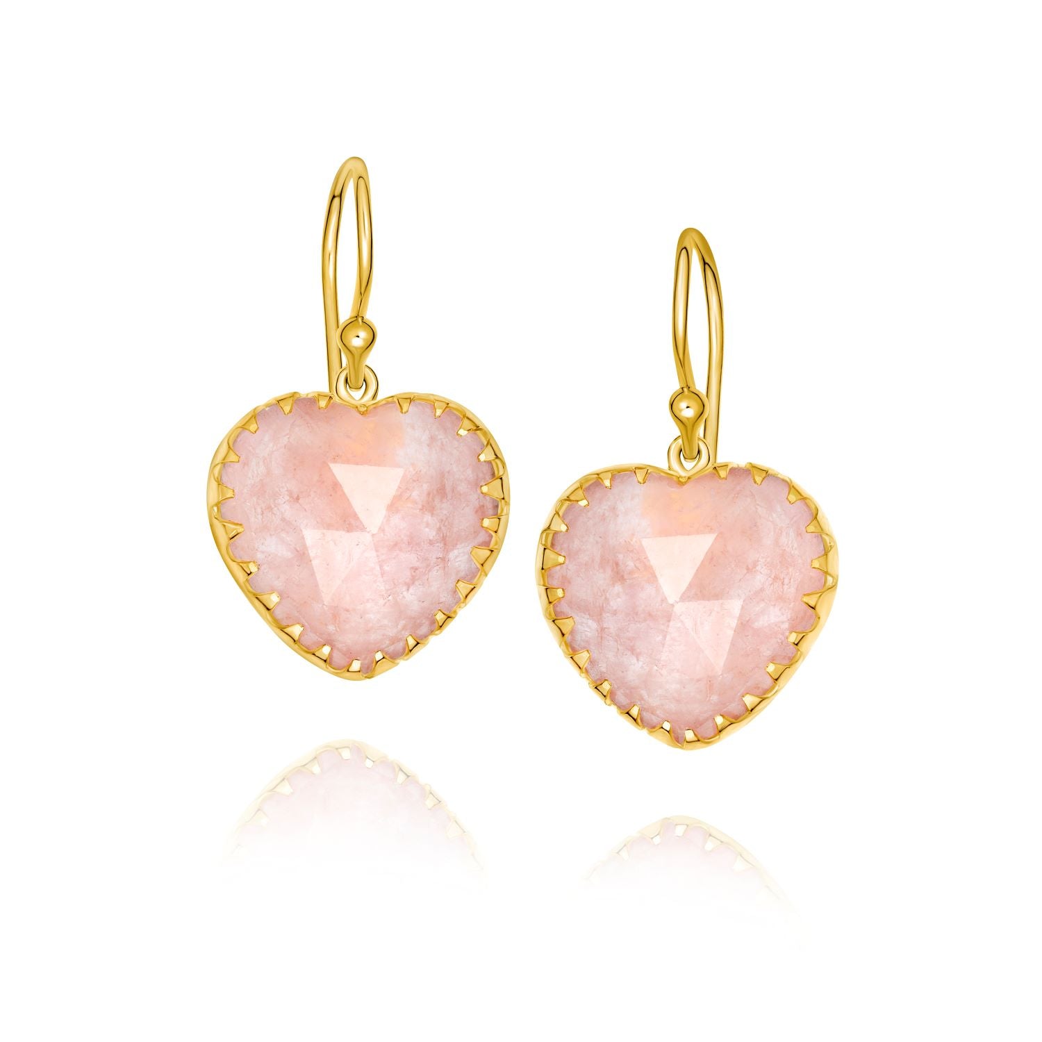 Morganite Heart Earrings