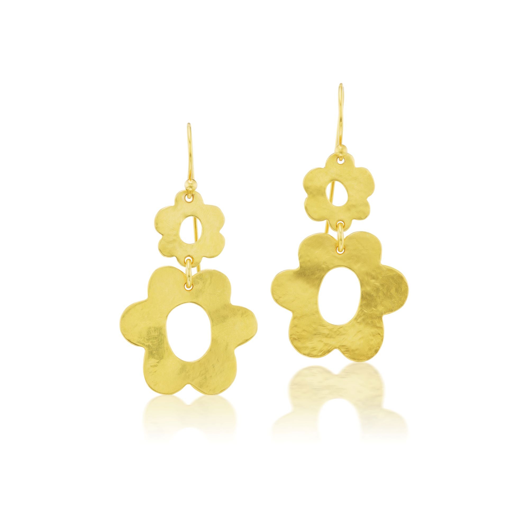 Double Flower Drop Earrings