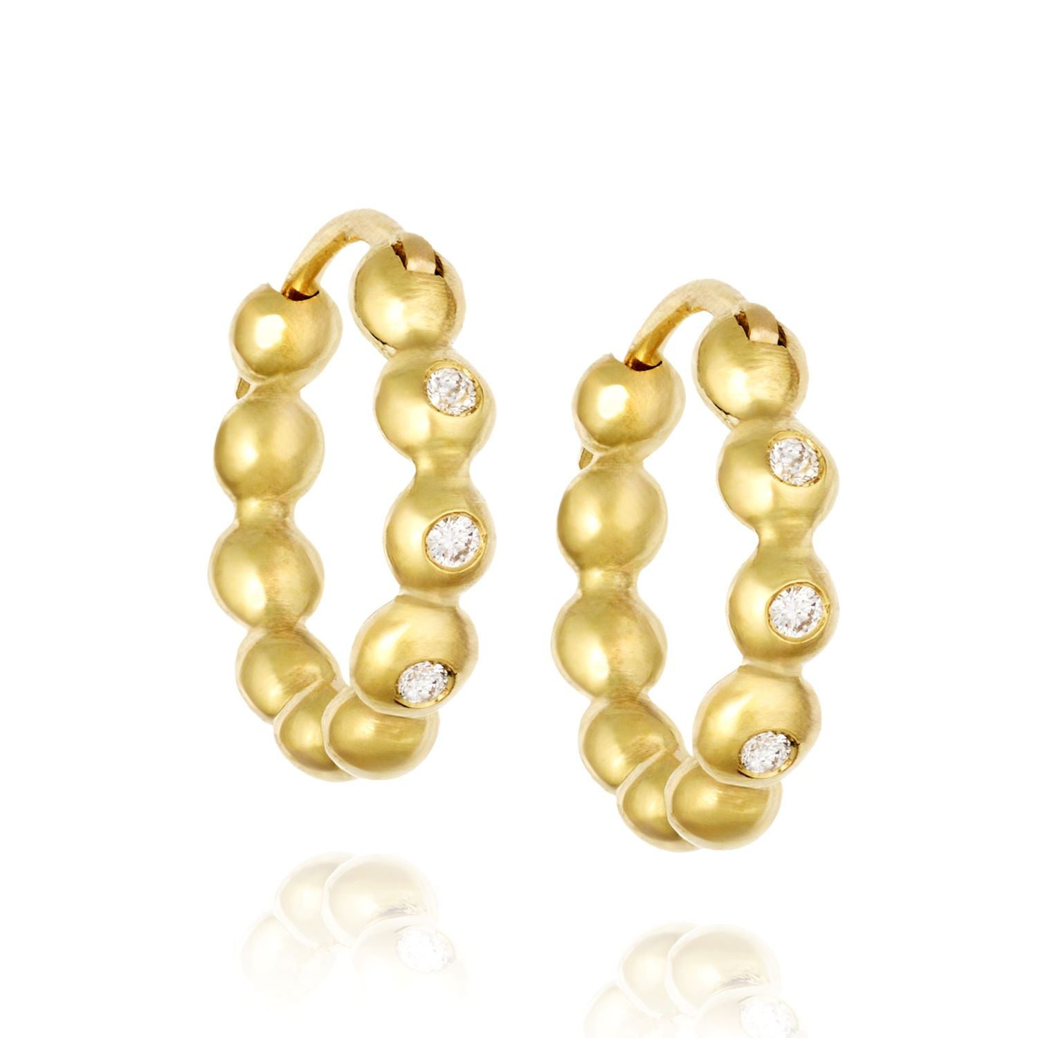 Greek Mini Demetra diamond hoops