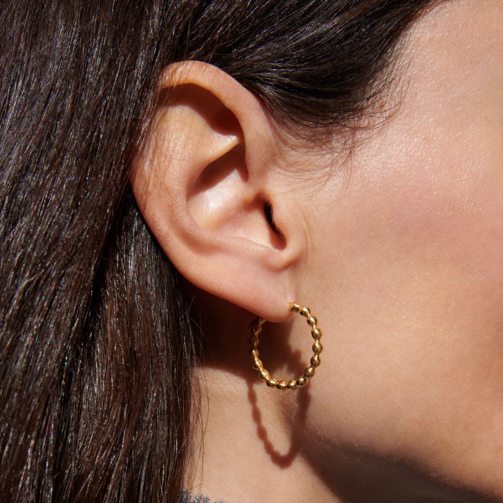 Medium Demetra Plain Gold Hoop Earrings