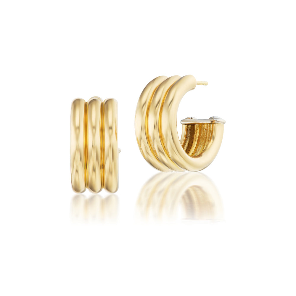 Scuba Hoop Earrings in Yellow Gold