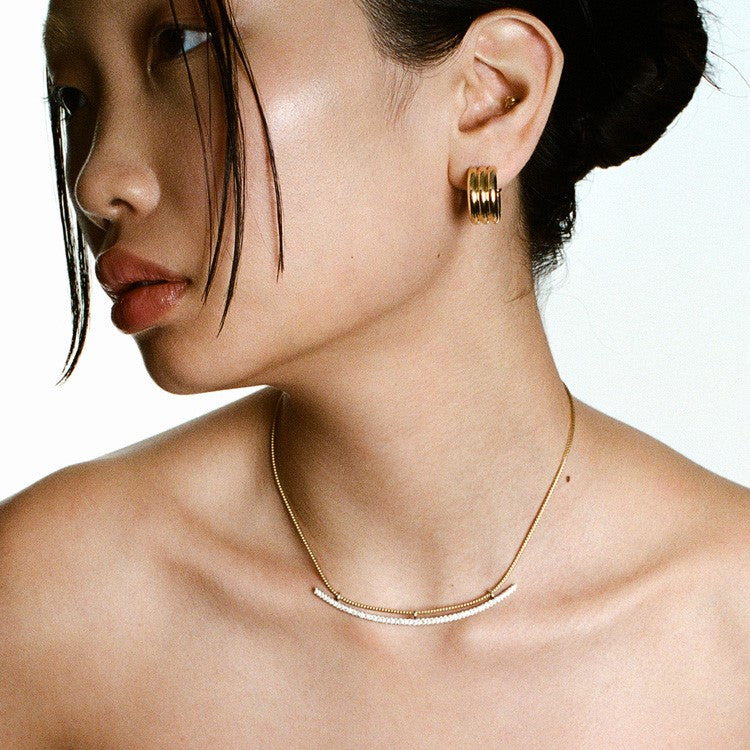 Scuba Hoop Earrings in Yellow Gold