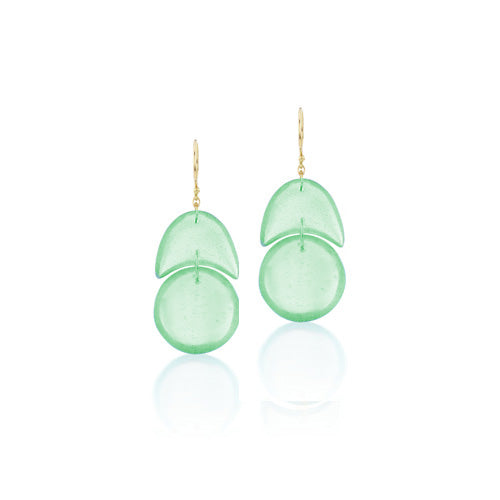 Chrysoprase Tiny Arp Earrings