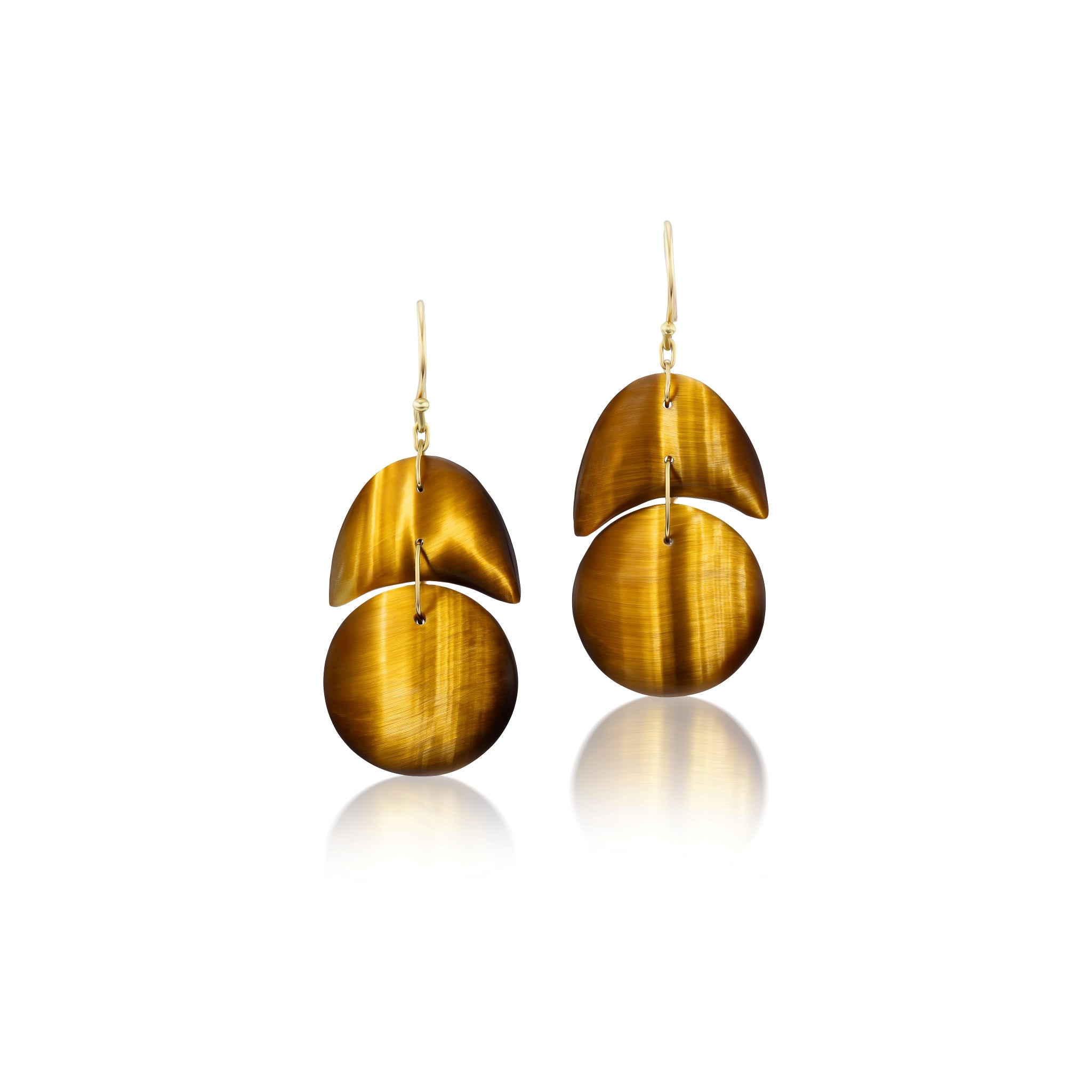 Tiger's Eye Tiny Arp Earrings