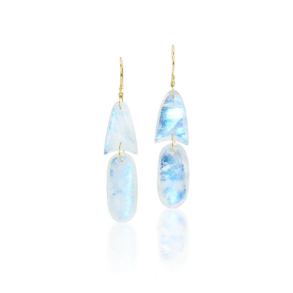 Moonstone Arrowhead Earrings