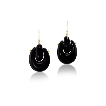 Small O'Keefe earrings with Onyx
