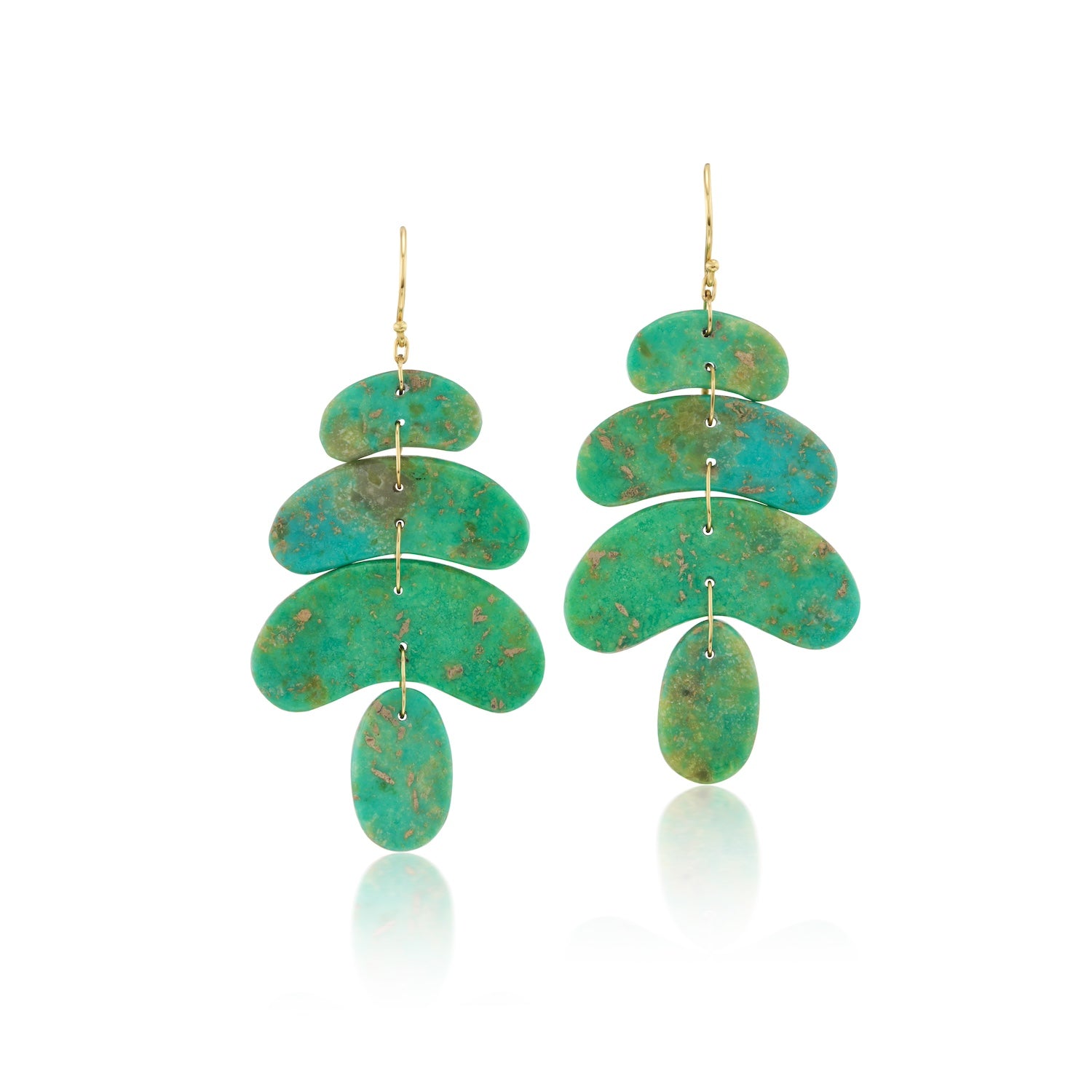 Green Turquoise Small Totem Earrings