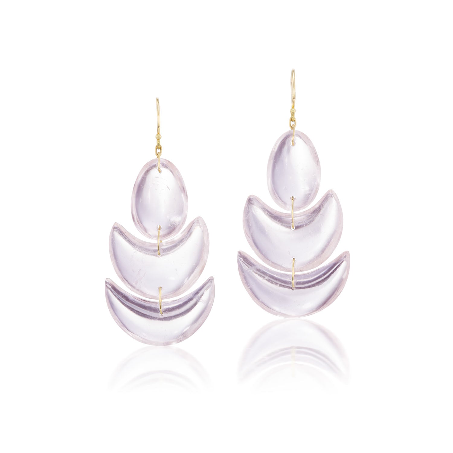 Lotus Stone Earrings in Morganite