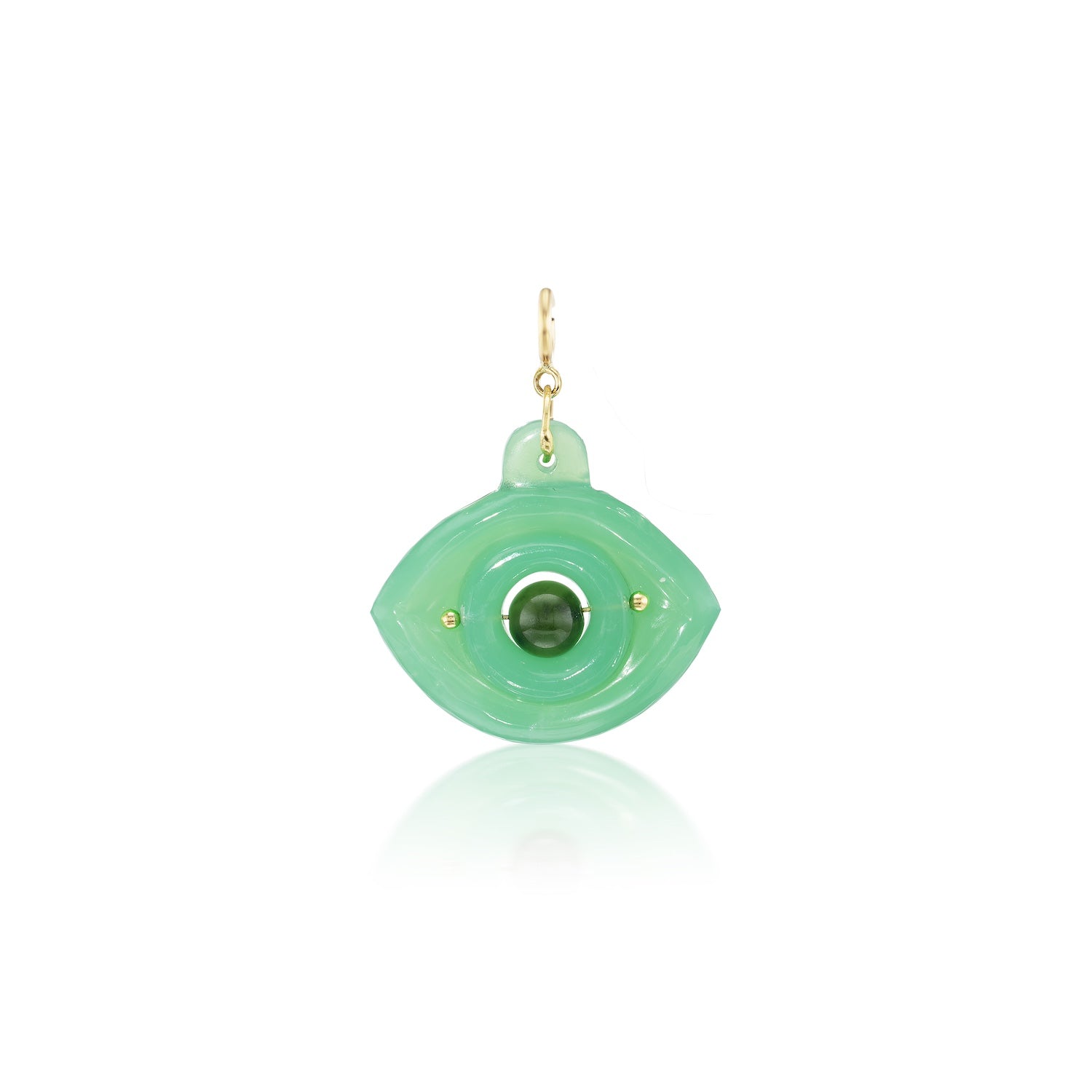 Chrysoprase & Jade Eye Charm