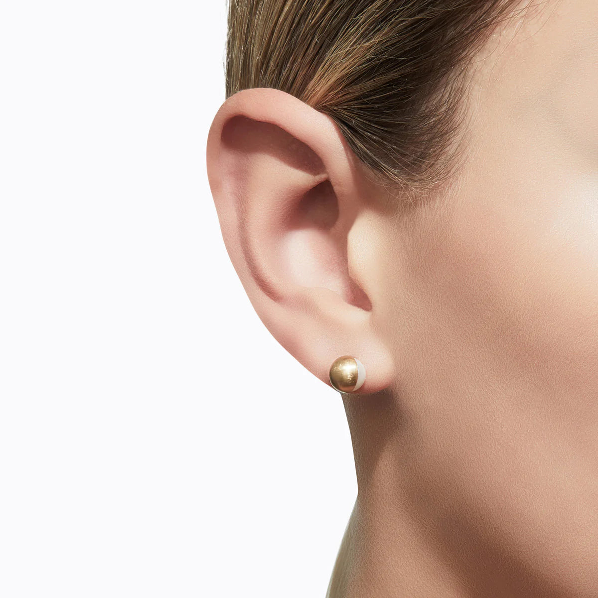 Yellow Gold 135° Half Pearl Stud