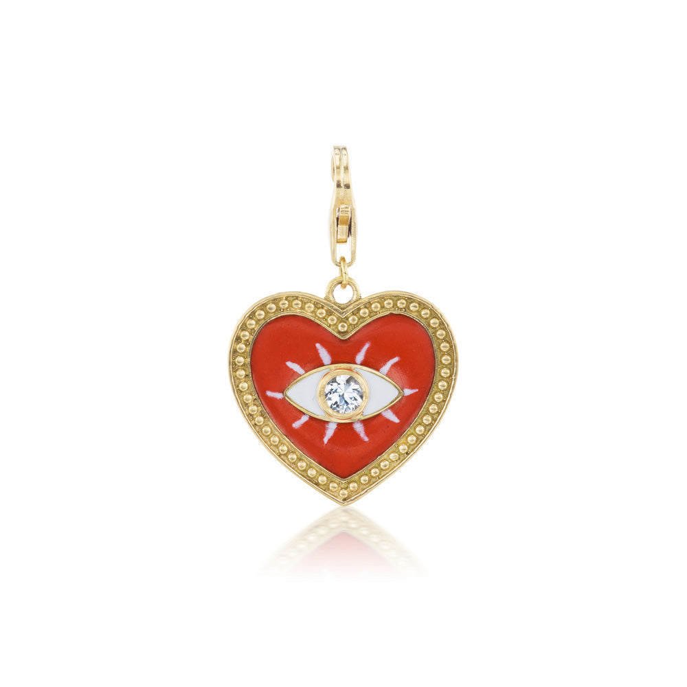 Evil Eye Heart Charm