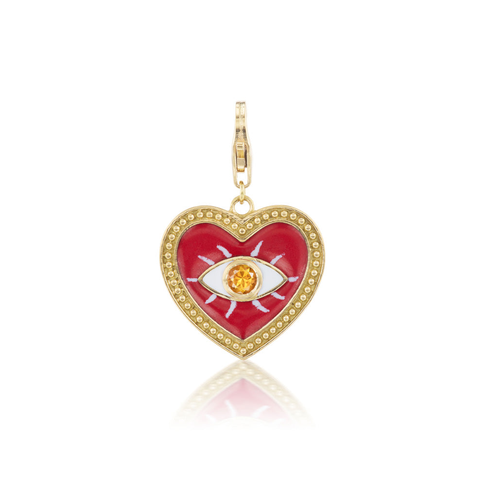 Evil Eye Heart Charm