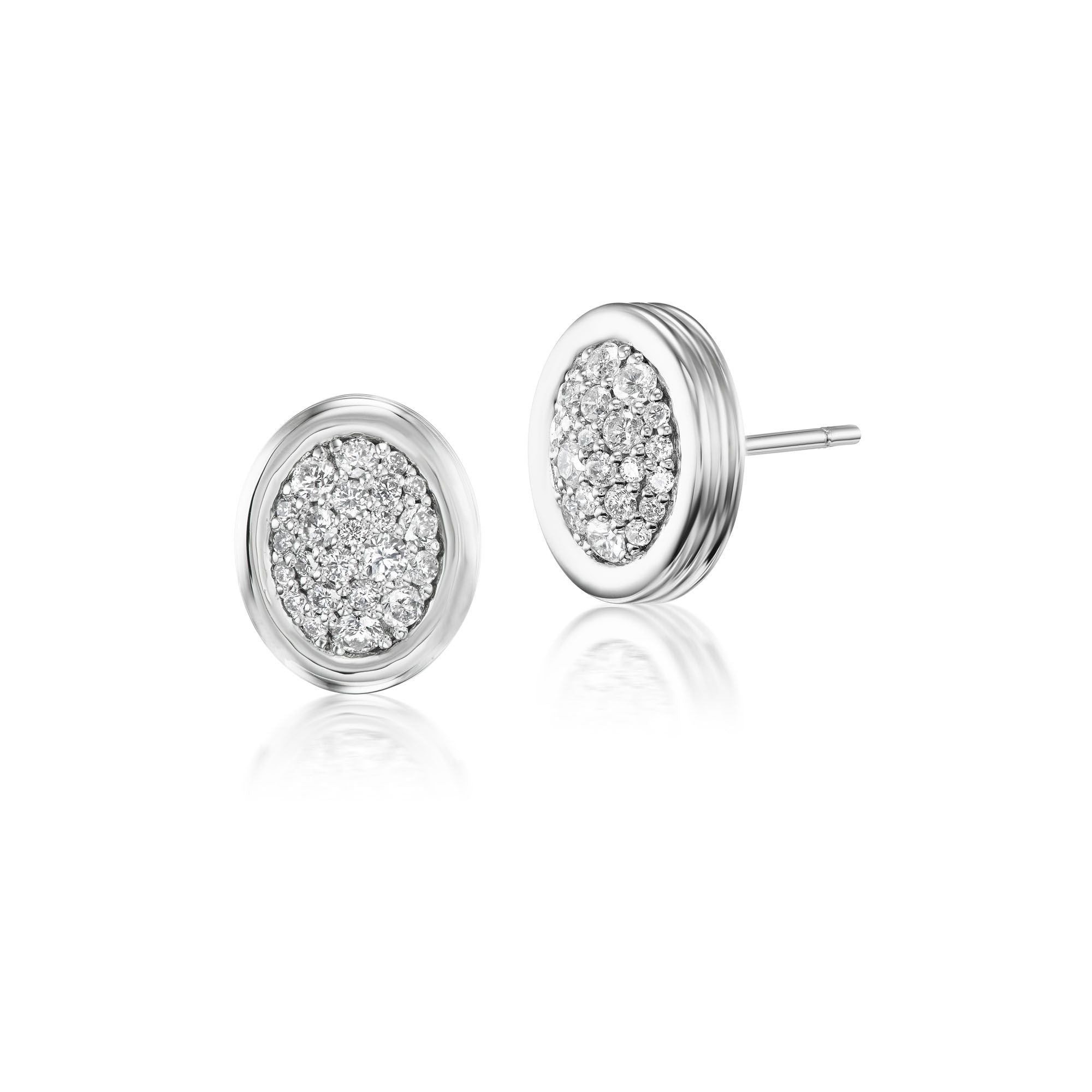 Platinum Pavé Scuba Stud Earrings